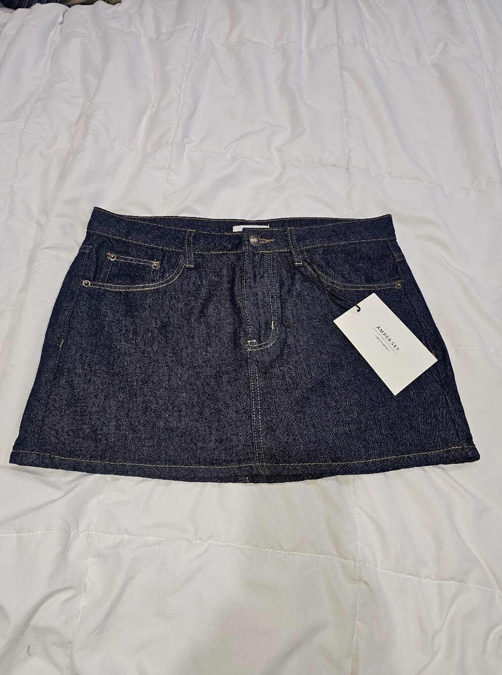 Dark Indigo Denim Mini Skirt